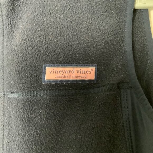 Vineyard Vines Harbor Fleece Zip Up Vest Navy Blue Boy Large Whale Logo Preppy - Picture 4 of 8